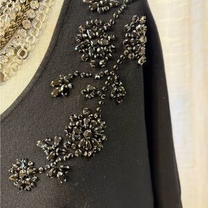 Chico's Elegant Black beaded Pullover